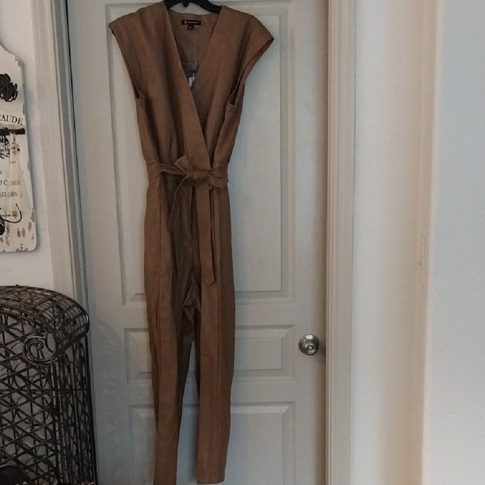 Brown Sleeveless V-Neck Jumpsuit